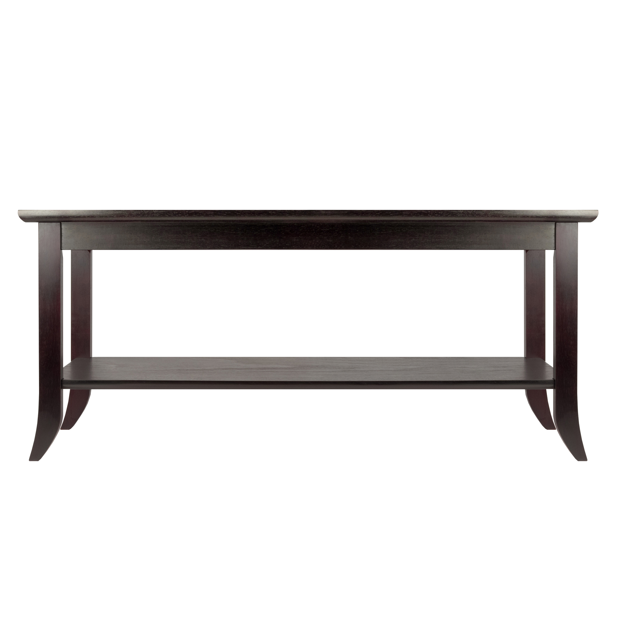 Winsome Wood Genoa Coffee Glass Top Table, Espresso Finish - image 2 of 5