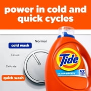 Tide Laundry Detergent Liquid, Clean Breeze Scent, 64 Loads, 80 fl oz, Works on 100% of Common Stains