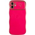 thumbnail image 4 of for iPhone 12 Case,Curly Wavy Grip Design Plated Love Heart Luxury Phone Case, Full Camera Lens Protection Fun Cute Side Small Pattern Electroplate Slim Soft Wave Case for iPhone 12,Rose, 4 of 10