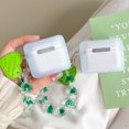 thumbnail image 5 of For AirPods 3rd Gen 2021/1/2/Pro Case，Shockproof Square Green Tulips PC Case Cover With Pandent, 5 of 5