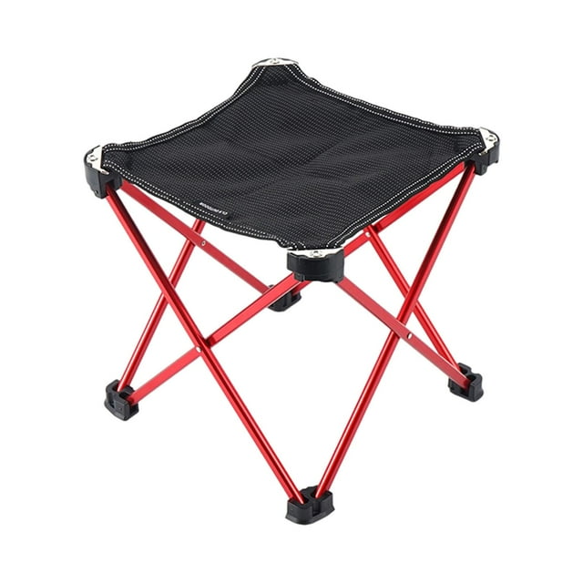 S SERENABLE Camping Stool 9.64" Portable Chair Mini Folding Stool for Beach Red