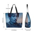 thumbnail image 6 of Johnny Depp Reusable Grocery Bags Shoulder Bag Large Capacity Shopping Bag Cute Tote Bags, 6 of 9