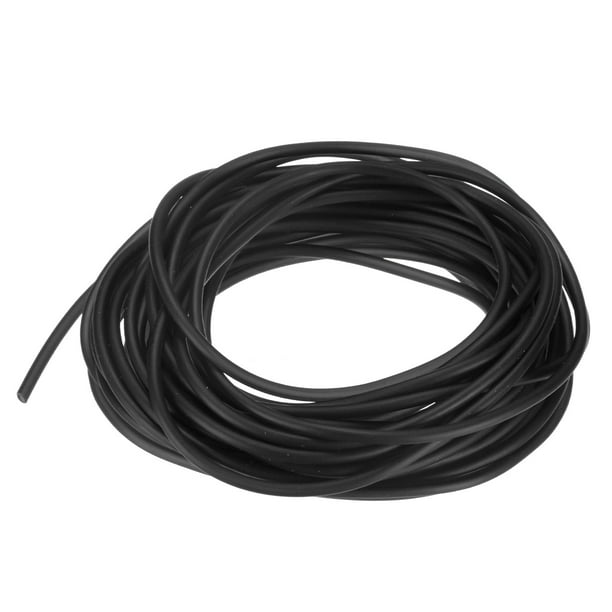 Uxcell Manguera de goma de látex natural de 10 metros, tubo de goma de 2x4mm (IDxOD), negro