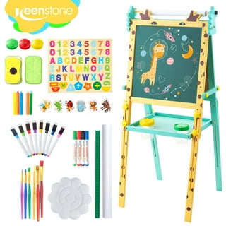 Melissa & Doug Double-Sided Wooden Tabletop Art Easel and Art Supplies
