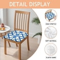 thumbnail image 2 of Blue and White Modern Art Geometric Seat Covers for Dining Room Chairs Set Of 4,Stretch Printed Washable Chair Seat Cover with Elastic Ties and Button,Removable Waterproof Couch Cushion Covers, 2 of 6
