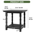 thumbnail image 4 of Uforic Roman-Style End Table with Metal Legs, 23.6" Square Side Table with Shelf, Black, 4 of 8