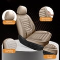 thumbnail image 3 of Seat Covers Custom Fit for Chevrolet/Chevy Bolt 2017-2025 2 Seats Waterproof Leather Car Seat Covers Protectors with Lumbar Support Beige,Front Set(2 Seats), 3 of 11