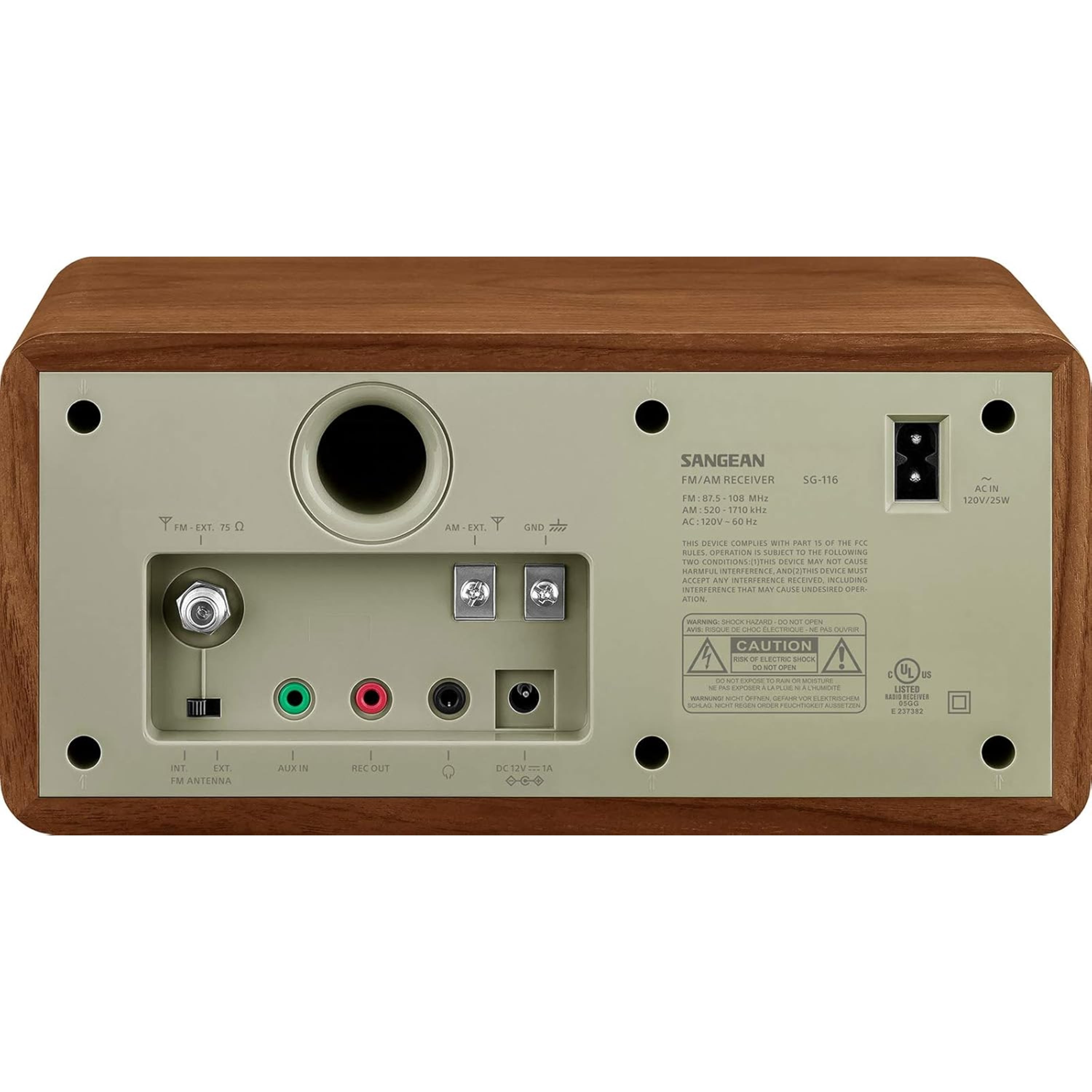 Sangean SG-116 Walnut Am Fm Analog Radio Table