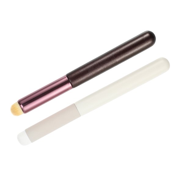 Unique Bargains 2pcs Makeup Brush Set Smudger Brush Face Concealer Brush Wooden Handle Smudger Brush Makeup Brush Tool