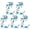 Blue 2, variant on 5 Pcs Cherry Blossom Patches Iron On, Can be Freely Cut, with Transparent Lines, Appliques DIY Trim for Jeans Garment Jacket Backpack Decoration