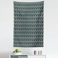 thumbnail image 1 of Moroccan Tapestry, Continuous Ikat Folklore Ornaments Vibrant Detail Print, Fabric Wall Hanging Decor for Bedroom Living Room Dorm, 5 Sizes, Dark Green Multicolor, by Ambesonne, 1 of 1