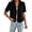 Black, variant on Notched Lapel Button Front Short Sleeve Satin Shiny Cropped Blazer Jacket for Women Spring Summer Business Casual Outerwear