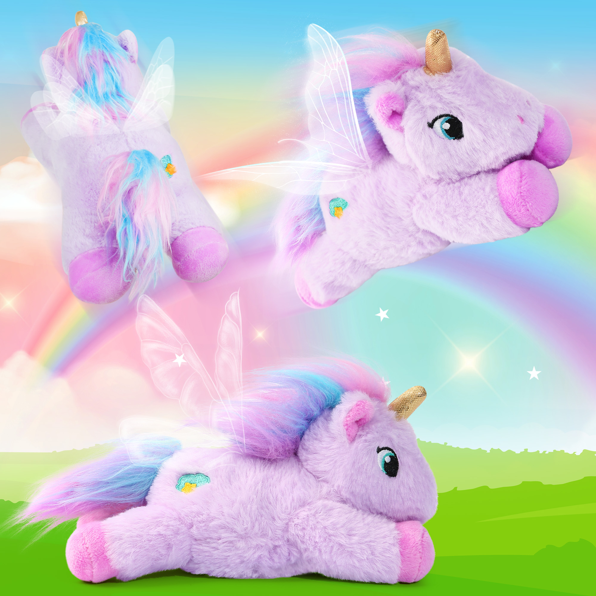 LotFancy Unicornio de Peluche Púrpura de 7 Pulgadas para Niños, Niñas y Niños 7