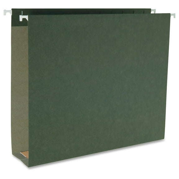 43851, Hanging Box Bottom File Folder, Letter, 1/5 in. Tab, 2 in. Expansion, 25/BX, Green