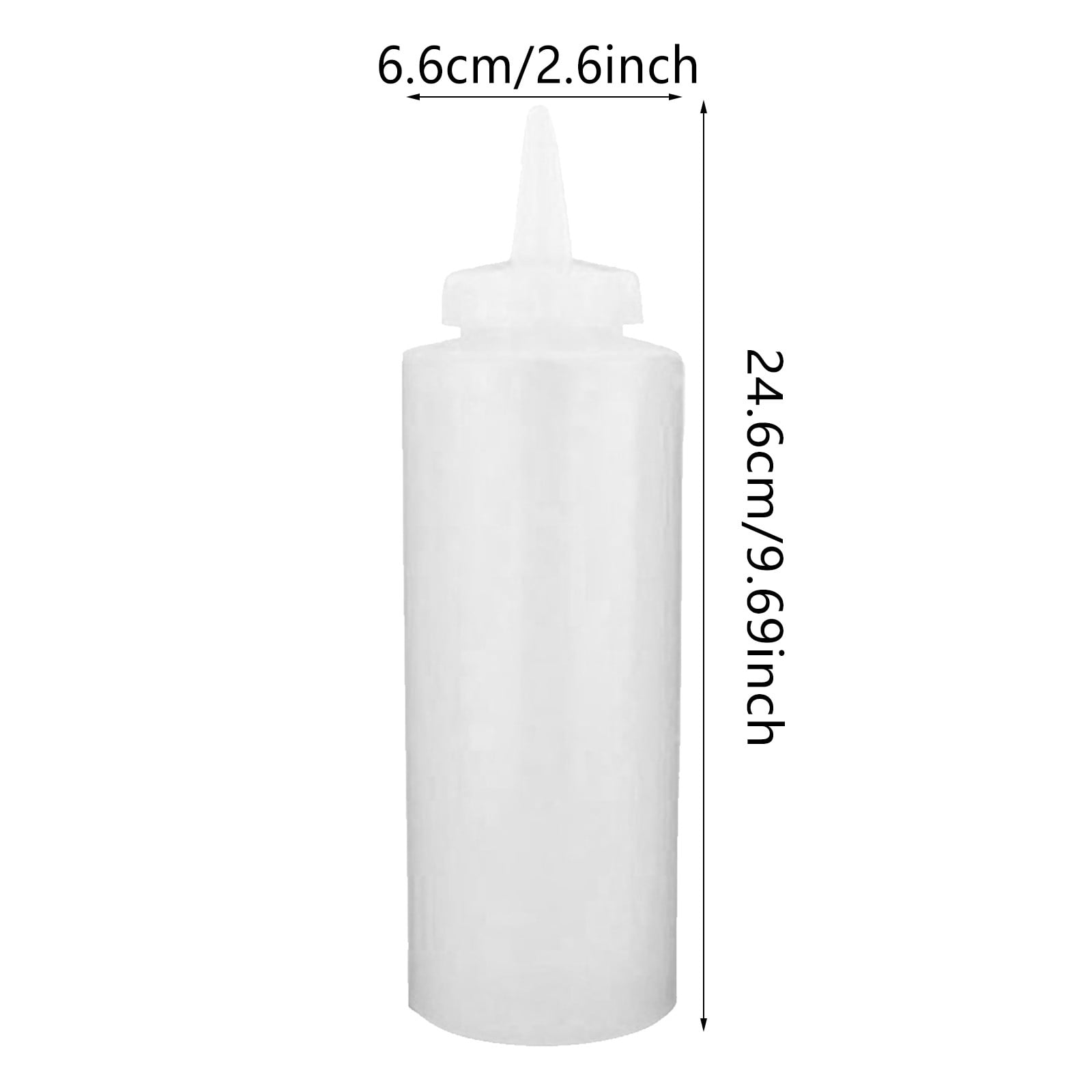 SLUOHZXI Condiment Squeeze Bottles, 24 OZ Empty Squirt Bottle with Twist Top Cap, Leak Proof - Great for Ketchup, Mustard, Syrup, Sauces, Dressing, Oil, Arts and Crafts, BPA FREE Plastic - 2 PACK