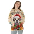 thumbnail image 4 of Merry Christmas Santa Bulldog Scarf Twinkling Lights Xmas Holiday All Over Print 3D Hoodie Unisex Merch Hoodies Dog Lover Gifts Idea - 00022, 4 of 6