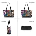 thumbnail image 6 of FORMRS Canvas Laptop Tote Bag for Women with 15.6" Computer Compartments Shoulder Handbag, Beige Wavy Plaid, 6 of 7