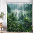 thumbnail image 6 of Natural Scenery Forest Green Shower Curtain Trees Sunshine Tropical Forest Nature Bathroom rations Bath Curtain with, 6 of 7