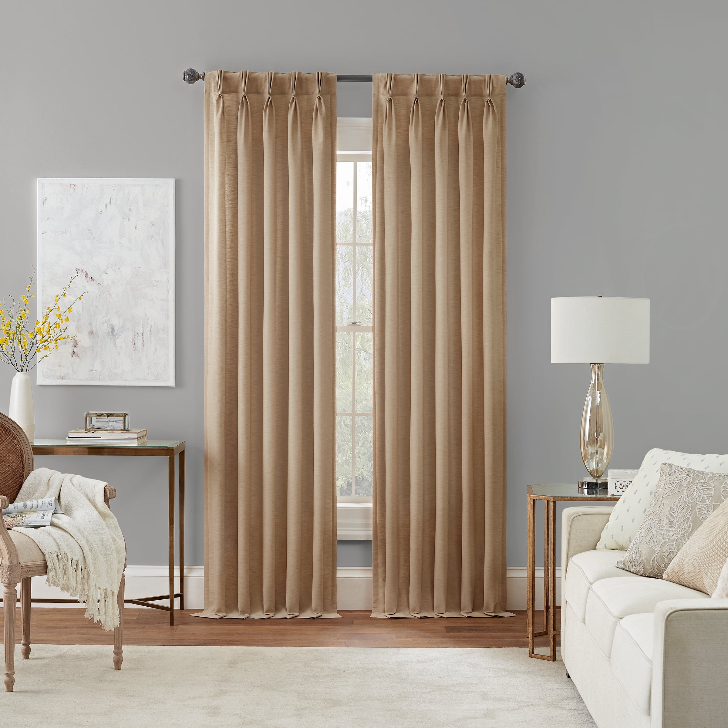 Waverly Serendipity Pinch Pleat Back Tab Light Filtering Curtain Panel, 50" x 95"