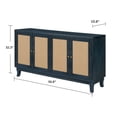 thumbnail image 5 of Gzxs Kitchen Buffet Cabinet with Rattan Decorated Doors, 4 Doors Accent Sideboard, Coffee Bar Cupboard Console Cabinet for Dining Room, Kitchen, Hallway, Antique Navy, 5 of 9