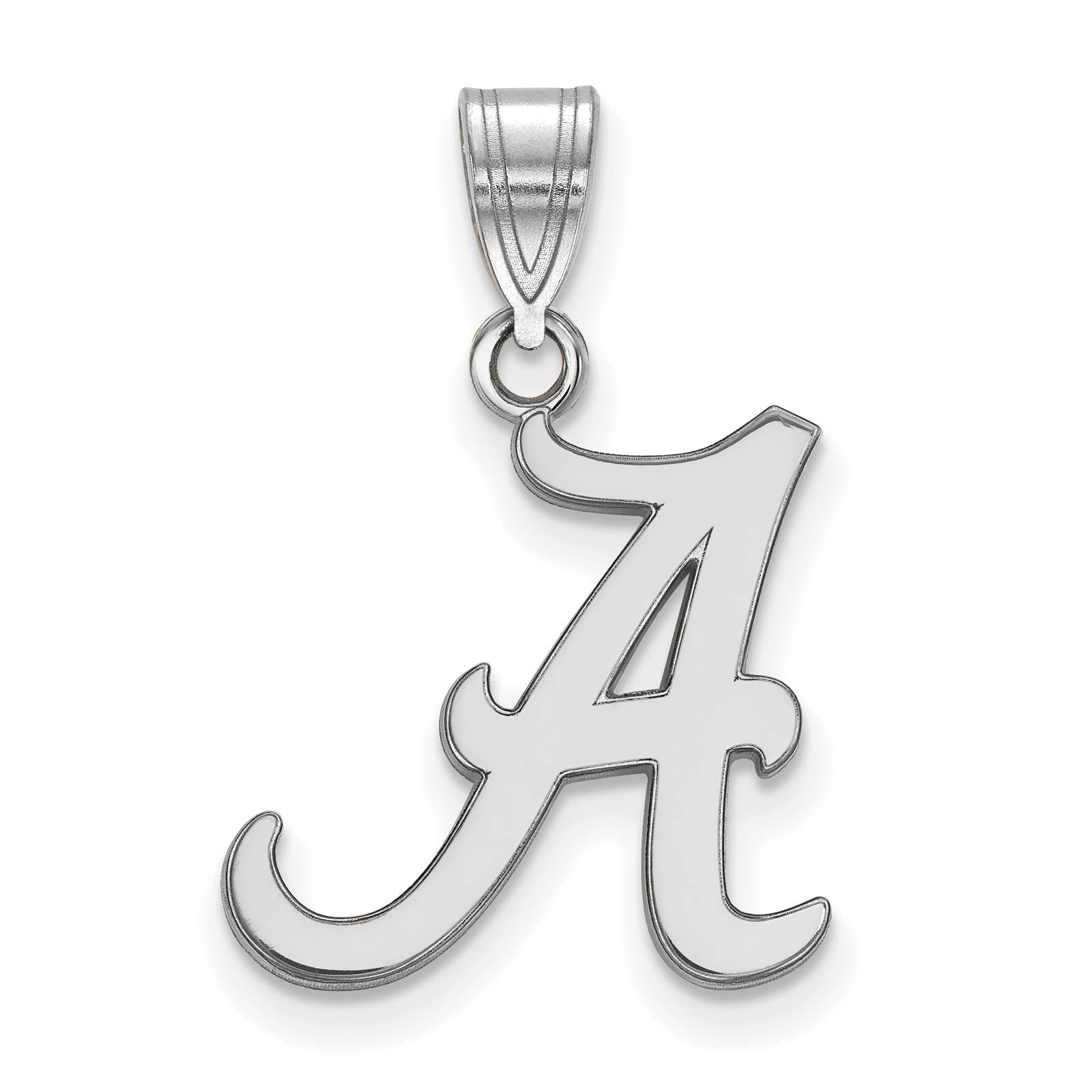 925 Sterling Silver Rhodium-plated Laser-cut University of Minnesota Large Enameled Pendant