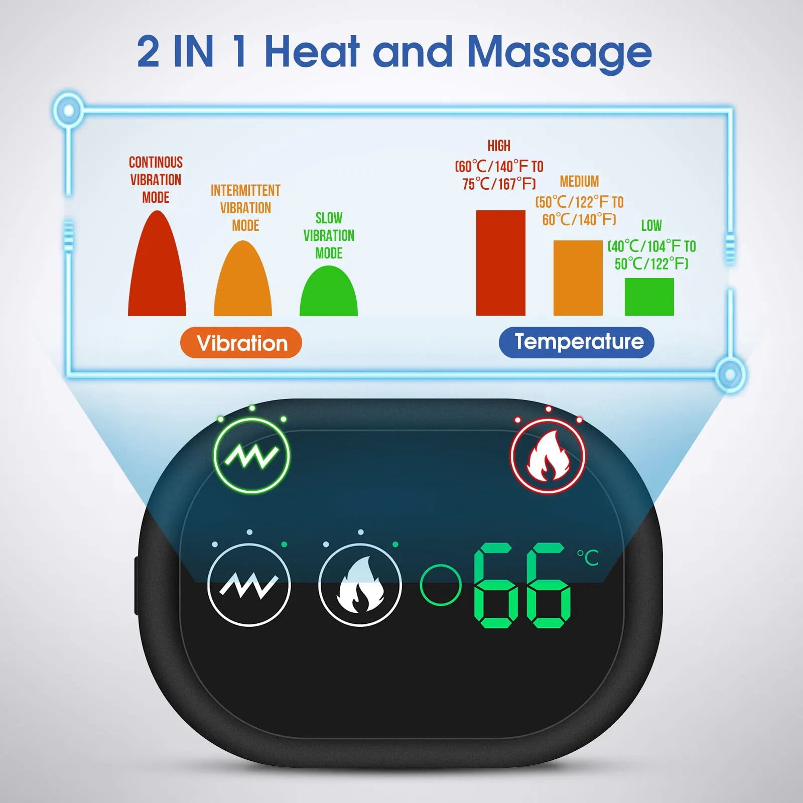 Heated Shoulder Brace Massage Rotator Cuff Support Compression Wrap, Electric Shoulder Heating Pad,5000mAh Rechargeable Black