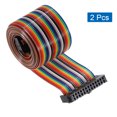 thumbnail image 3 of Uxcell 2Pcs Flat Ribbon Cable 2.54mm Pitch 26 Pin Female to Female Rainbow IDC Flat Ribbon Wire Connectors 118cm Length, 3 of 6