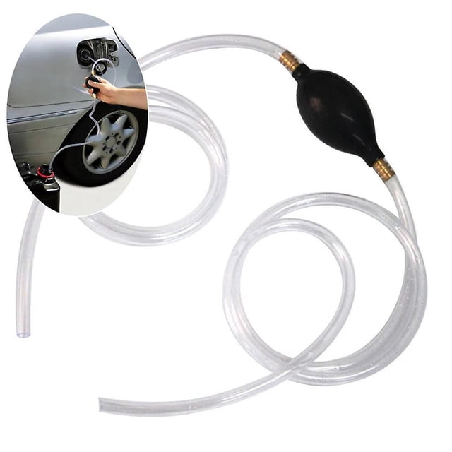 2.1M PVC Universal Manual Gas Oil Pump Car Manual Fuel Pump with Manual Siphon for Oil Liquid Transfer Gasoline Diesel~20086
