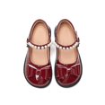 thumbnail image 5 of JAJAHO Girls Mary Jane Flats Dress Shoes Bow Pearl Pu Leather Hook And Loop Kids School Uniform Shoes Wedding Party Footwear 2-13Y, 5 of 6