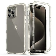 ULAK Phone Case for iPhone 15 Pro Max, Sturdy Rugged Hybrid Heavy Duty Shockproof Clear Case for Apple iPhone 15 Pro Max 6.7 inch 2023, Transparent