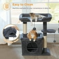 thumbnail image 3 of PAWZ Road 27" Cat Tree Tower with Large Perch, Scratching Posts, Cat Condo for Medium Cats, Dark Gray, 3 of 9
