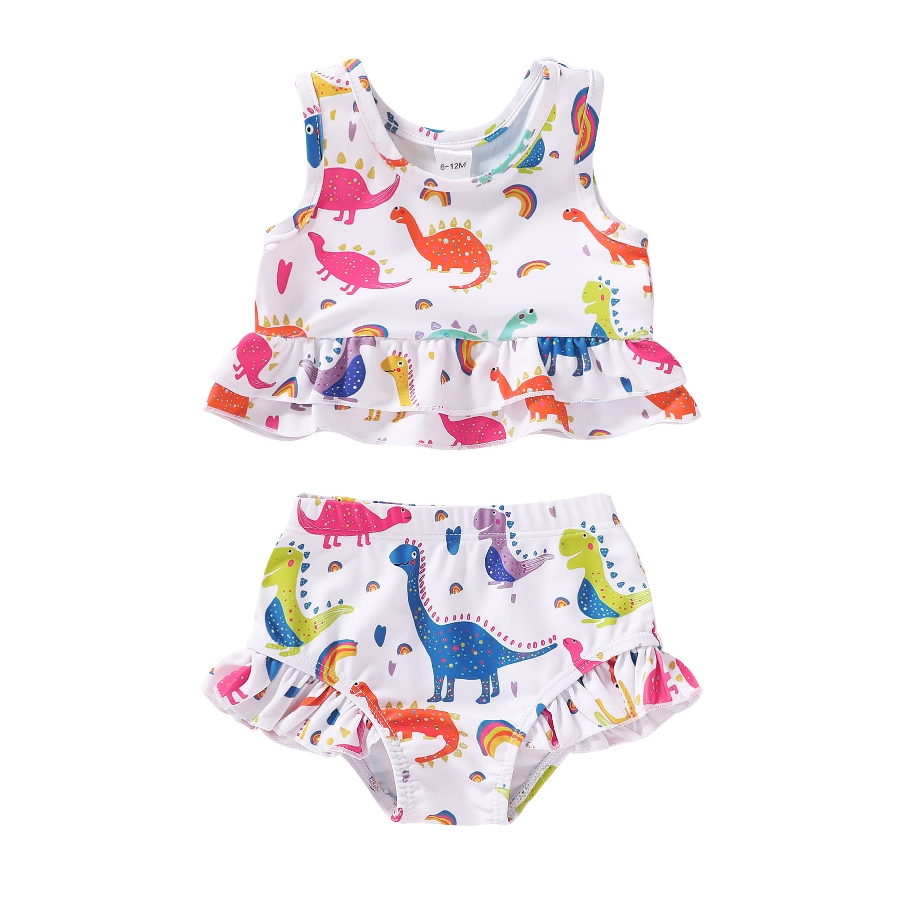 Younger Tree Baby Girls 2PCS Swimsuit Kid Summer Sleeveless Beach Bikini Swimwear Bathing Suit for 4-5T