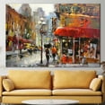 thumbnail image 2 of Modern Art, Abstract Printed Canvas, City Poster, Rainy Day Poster, Oil Painting Print, View Poster, Landscape Canvas Art, Cafe Artwork, Canvas Wall Decor - Gold Framed, 2 of 9