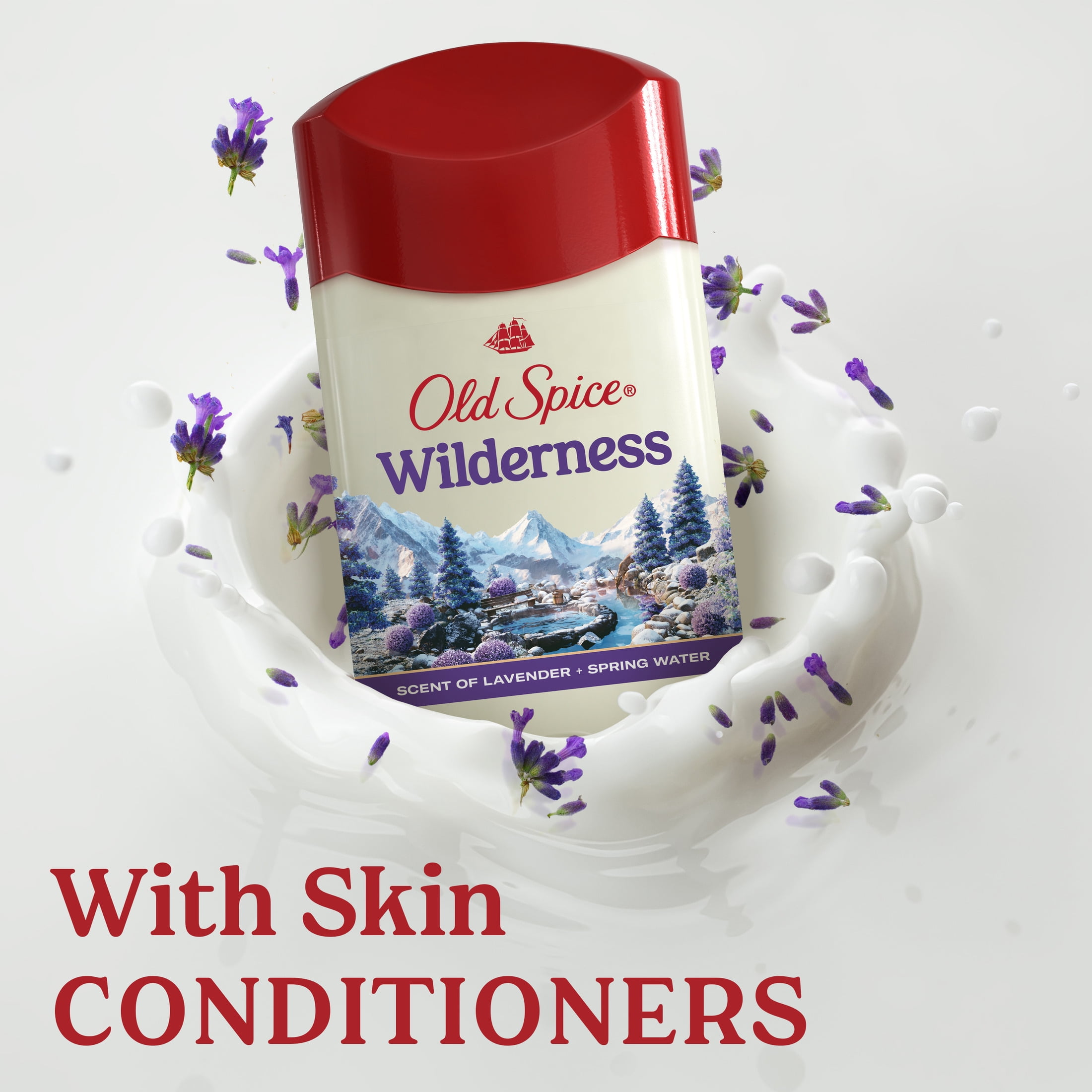 Old Spice Invisible Solid, Men's Antiperspirant Deodorant Stick, Wilderness with Lavender, 2.6 oz (2 Pack)