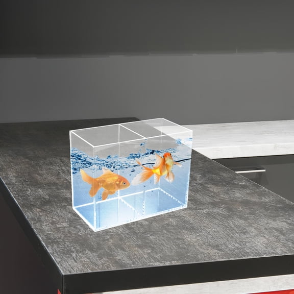 Phenofice Acrylic Goldfish Tank Transparent Desktop Stylish Rimless Home Decor