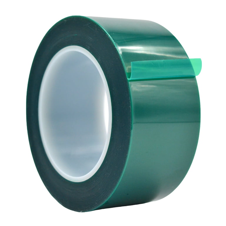 WOD PFT35GS High Temperature Polyester Green Masking Pet Tape. 1.5 inch x  72 yds. For Powder Coating, E-Coating or Plating Projects. Up to 350 F