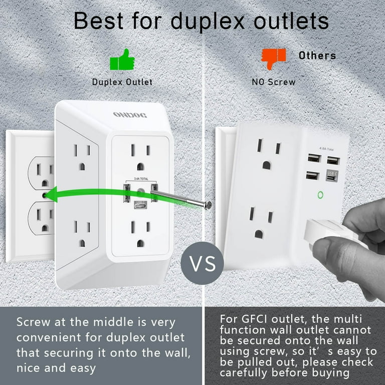ONDOG Multi Plug Surge Protector with 6 Outlets & 3 USB photo 6
