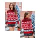 thumbnail image 4 of Suéter Navideño Informal para Parejas, Jersey de Punto con Cuello Redondo y Mangas Raglán, Blusas Cómodas y Cálidas para Otoño. Rojo (Mujeres) XL, 4 of 10