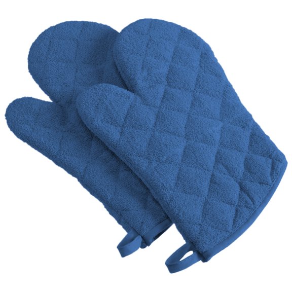 Design Imports Terry Oven Mitts, Set of 2, Blueberry