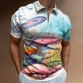 thumbnail image 2 of Watercolor Coral Reef (3) Men Zipper T-shirt Summer Casual Short Sleeve T-shirt Top, 2 of 7