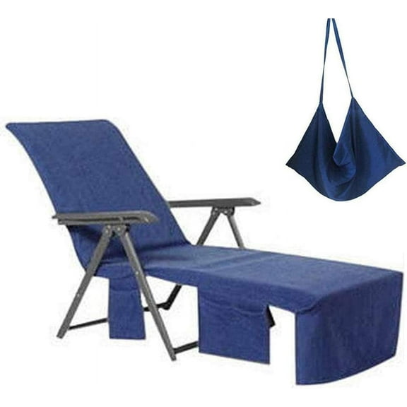 Lounge Chair Cover Microfiber Beach Towel Swimming Pool Lounge Chair Cover with Pockets for Holidays Sunbathing