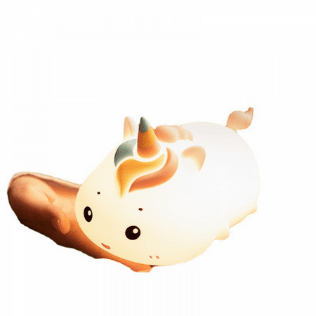 Cute Glow-In-The-Dark Unicorn-Baby Glow-In-The-Dark Toddler Glow-In-The-Dark Silicone (Milk White)