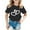 Black, variant on Kid Girls Graphic Tee Shirt, Short Sleeve, Round Neck, Casual Preppy Style, Summer Tops