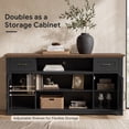 thumbnail image 4 of LEGAHOME TV Stand for 70 Inch TV, Modern Farmhouse TV Stand with Barn Door, 2 Drawers and 2 Storage Cabinets, Wooden Television Media Console, Black, 4 of 9