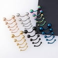 thumbnail image 2 of Racing Butterfly 5pcs 16G 2.5-6mm Eyebrow Piercing Lip Ring Curved Barbell Stud Body Jewelry, 2 of 8