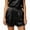 Black, variant on Cutuoiiu Women's Solid Color High Waist Satin Shorts with Lace Trim and Pockets Casual Loungewear