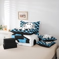 thumbnail image 6 of Manfei Lovely Ghost 7 Pieces Bedding Comforter Set,Halloween Theme Full Bedding Set,Blue Black Checkerboard Fitted Sheet Flat Sheet For Girls Boys,Super Cozy Room Decor Reversible, 6 of 8