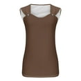 thumbnail image 4 of Tank Tops for Women Slim Fit Camis Summer Sleeveless Tunic Shirts 2025 V Neck Solid Color T-Shirt Going Out Basic Cami Shirt(Brown,S), 4 of 5