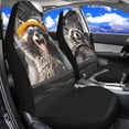 thumbnail image 3 of Jeiento Funny Raccoon Driver Car Seat Covers Comfortable Front Car Seat Covers Elastic Fabrics Automotive Interior Accessory Universal Fit Most Cars SUV, 3 of 7