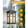 thumbnail image 6 of VIANIS Outdoor Pendant Lights - Matte Black Hanging Lights with Adjustable Chain, Modern Waterproof Chandelier for Front Door, Anti-Rust Exterior Ceiling Lanterns for Entryway, 6 of 7